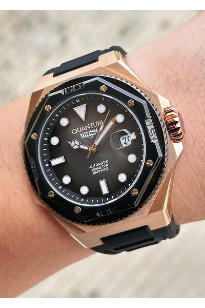 Quantum Automatic Mechanism Sapphire Glass Silicone Cord Men's Wrist Watch