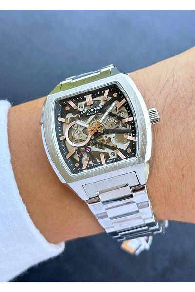 Lee Cooper Men's Wristwatch - Automatic Movement, Steel Case and Cord