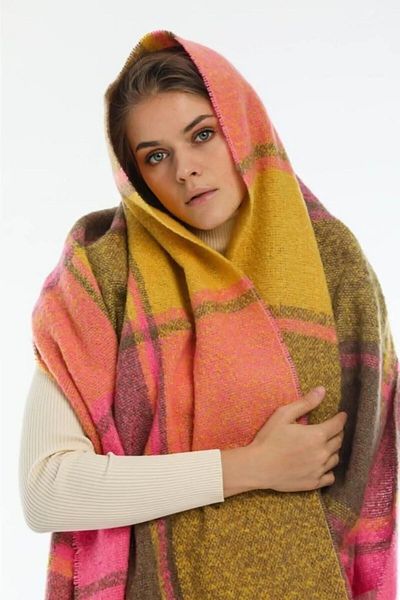 REMSA Vícebarevný šátek Boucle Šála 67X197 cm 1289 Žlutá