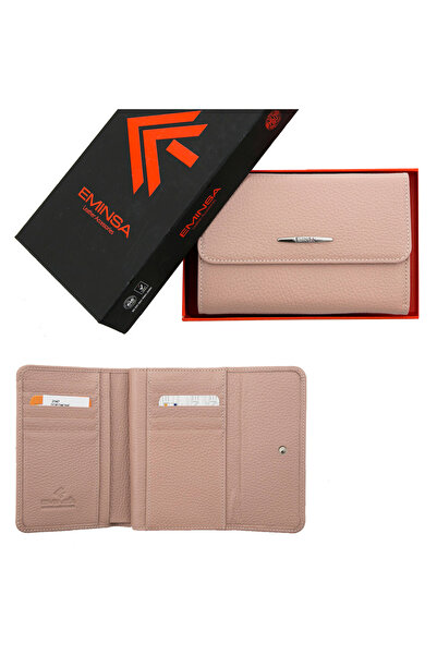 Eminsa Pudra Hakiki Deri Kadın Cüzdan