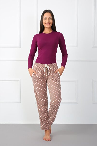 Akbeniz Welsoft Polar еднокомпонентни пижами - Модна линия за жени 210041