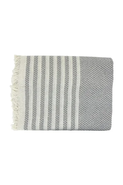 OTELVIO Knitted Patterned Fringed Single Duvet Cover 170x220 Cm