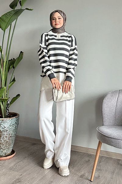 InStyle Skirt Buttoned Anthracite Knitwear Tunic
