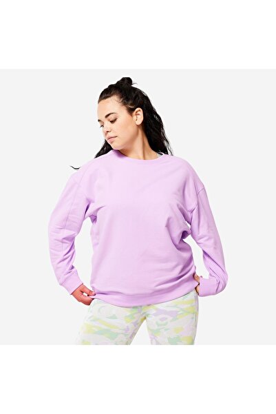 Decathlon Domyos Kadın Lila Oversize Sweatshirt - Fitness Hafif Antrenman