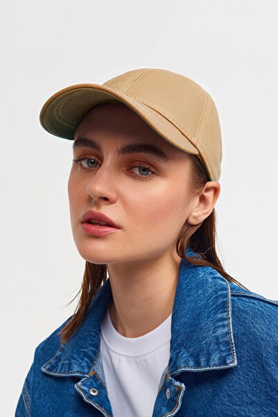 Külah Camel Genuine Leather Baseball Cap