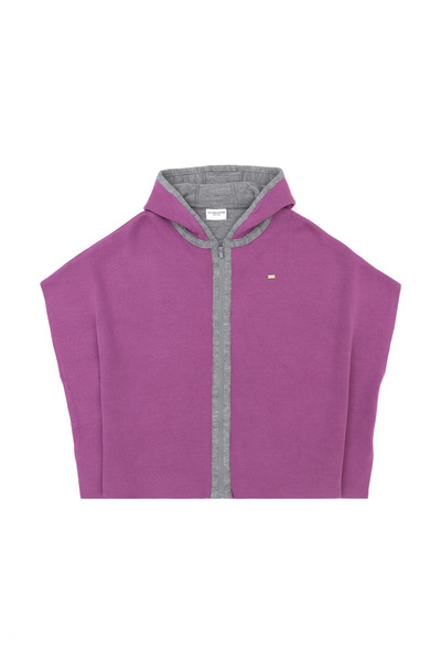 U.S. Polo Assn. معطف بونشو تريكو بنفسجي للفتيات الصغيرات 50271907-VR203