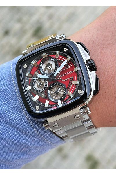 Quantum Men's Luxury Wristwatch - Steel Cord