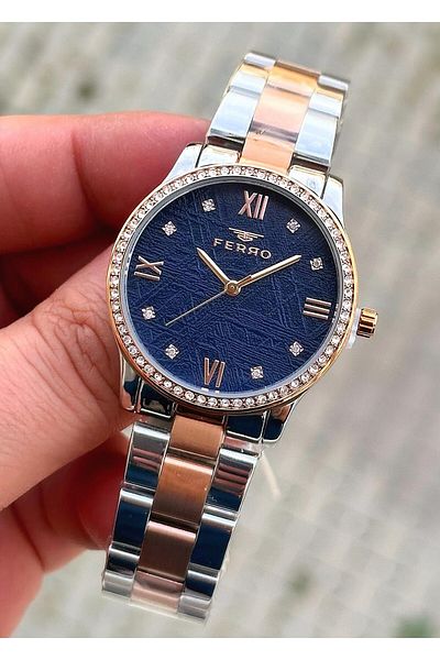 FERRO Waterproof Steel Case Steel Cord Women's Wristwatch