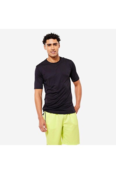Decathlon Erkek Bisiklet Yaka Spor Tişörtü - Siyah - Fitness Kardiyo