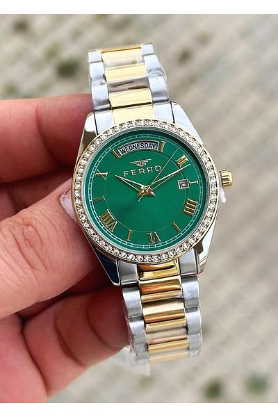 FERRO Waterproof Steel Case Steel Cord Women's Wristwatch