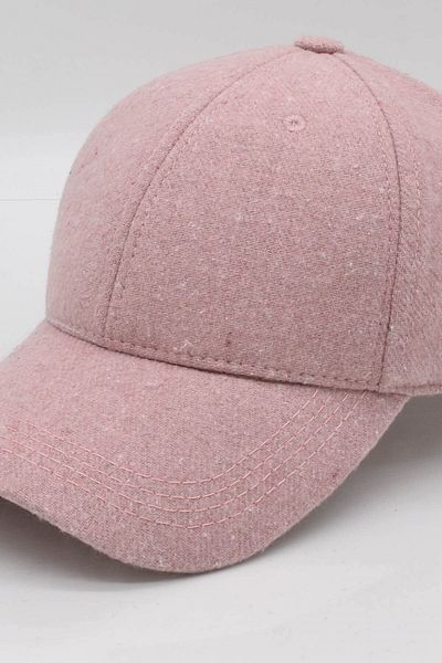 Külah Women's Pink Wool Winter Baseball Cap Hat