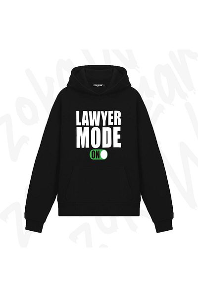 ZOKAWEAR Lawyer Mode on Design Printed Hooded Sweatshirt