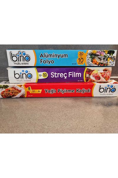 Lider MAGNESİA Stretch Film+ Oil Cooking Paper+Aluminum Foil 3-Piece Economic Kitchen Set