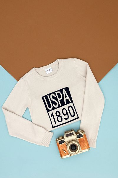 U.S. Polo Assn. Boy's Cream Crew Neck Sweater 50271343 -Vr071