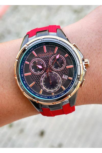 Quantum Men's Wristwatch - Steel Case and Silicone Cord