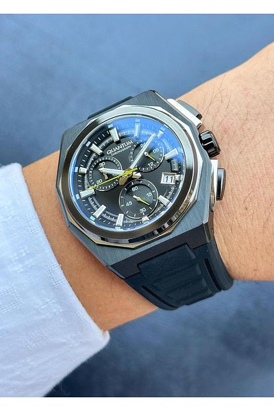 Quantum Men's Wristwatch - Steel Case and Silicone Cord