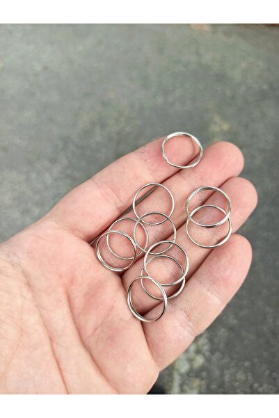 FlowerAksesuar 50 Adet - 18 mm Çift Turlu Halka, Anahtarlık Halkası, Çift Sır...