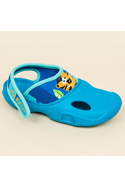 Decathlon Nabaiji Çocuk Havuz Sandaleti - Mavi/Kaplan Baskılı - Clog 500