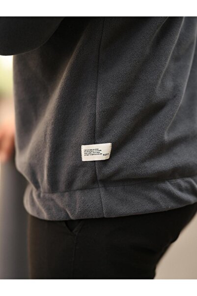 Valiberta Premium φούτερ με μισό φερμουάρ - Καπνιστό