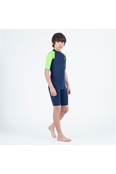 Decathlon Olaian Çocuk Shorty - 1,5 mm - Mavi/Yeşil - Yulex 100