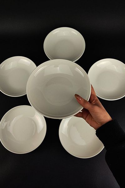 Farika Porselen Zühre Porcelain 6-Piece 19 cm Pit Dinner Plate - Semazen