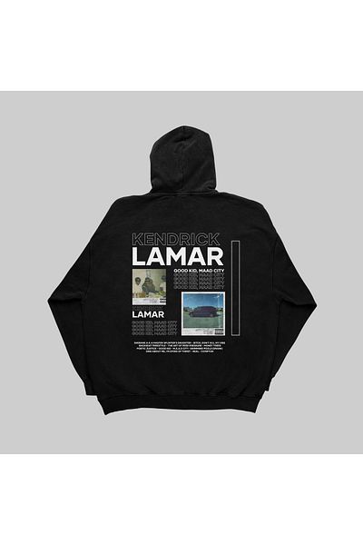 SVART WEAR Kendrick Lamar - Good Kid Maad City Album Design Black Oversize Sweatshirt