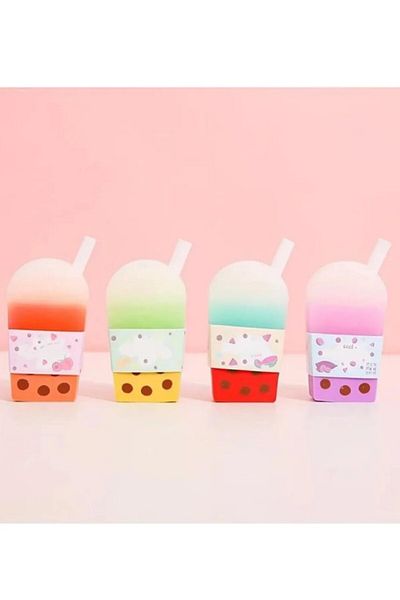 Adel Bubble Tea Colorful Eraser - 4 Τεμάχια