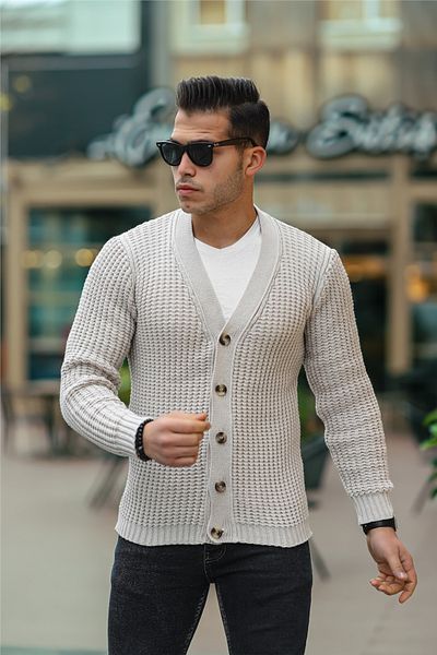 Valiberta Ecru Roving Soup Knitted Buttoned Cardigan