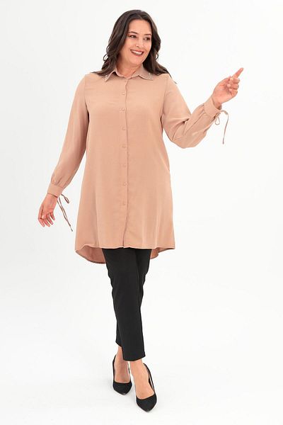 Metpoint Trend42plus Tunica bej cu guler bagheta de marime mare