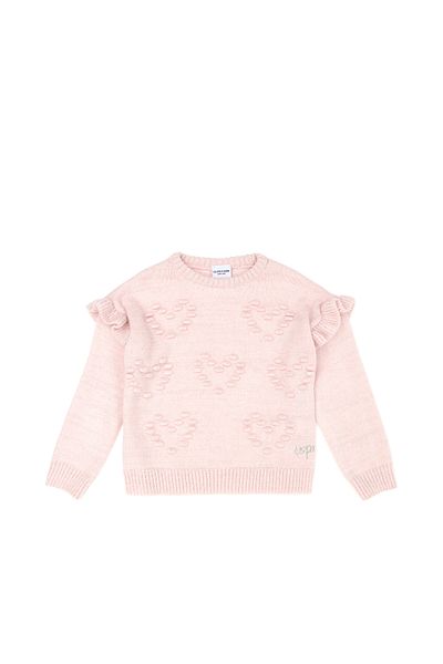 U.S. Polo Assn. Pulover roz pentru fetiță cu gât roșu 50271871 -VR050