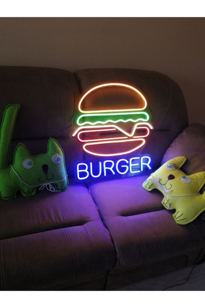 KAMER NEON LED IŞIKLI HAMBURGER BURGER