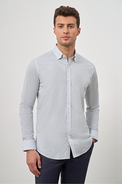 İmza Cămașă albă cu mânecă lungă, guler perfectto cu închidere inferioară, fă...