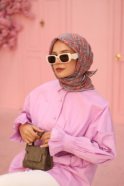 Silk Home Μαλακό βαμβακερό κασκόλ με σχέδιο κιλίμ