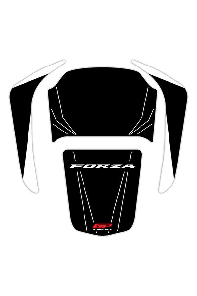 GP KOMPOZİT Honda Forza 250 2018-2025 Uyumlu Tank Pad Seti Siyah-Beyaz