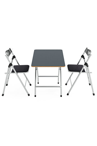 Güzelkan Katlanır Mutfak Masa ve 2 Adet Sandalye Takımı 50x80
