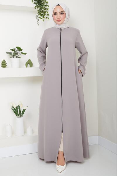 SENSTIL Ferace cu fermoar de mărime mare bej SS2488