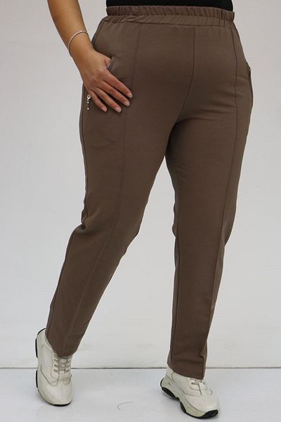 Eslina 49514 Plus Size Τσέπες με δύο κλωστές Φούτερ με φερμουάρ - Mink