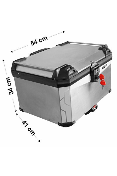 GP KOMPOZİT GP Kompozit Universal 75 lt Alüminyum Motosiklet Çanta Gri