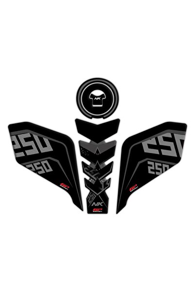 GP KOMPOZİT CF Moto 250 NK 2018-2022 Uyumlu Tank Pad Seti Siyah