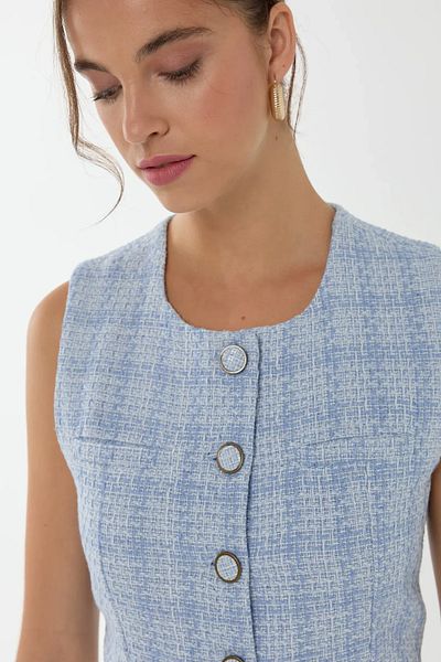 Hiccup Vestă cu nasturi din tweed