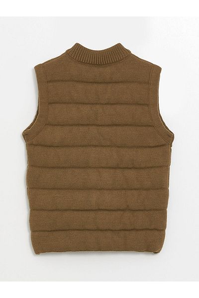 LC Waikiki Lcw Kids Light Brown Crew Neck Baby Boy Zip Vest