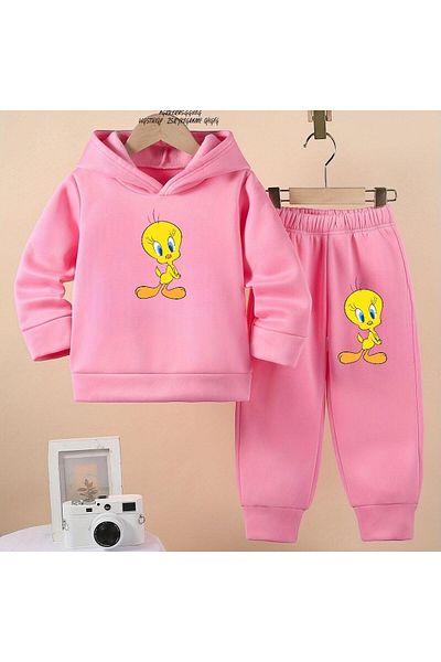 BENROMA Unisex Kids Tracksuit Set - Cartoon Print, Oversize Fit
