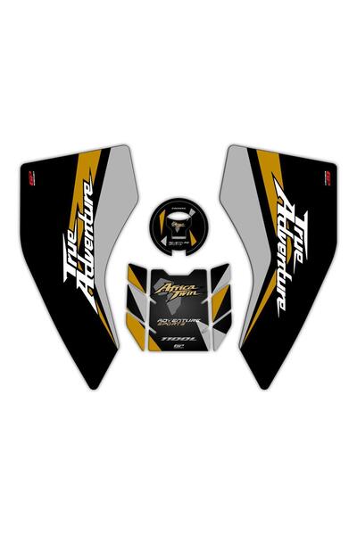 GP KOMPOZİT Honda Africa Twin CRF1100L Adventure 2020-2023 Uyumlu Tank Pad Seti Siyah