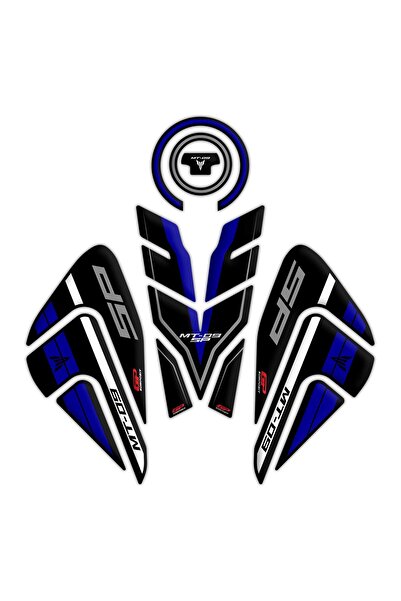 GP KOMPOZİT Yamaha MT-09 SP 2021-2023 Uyumlu Tank Pad Seti Siyah-Mavi