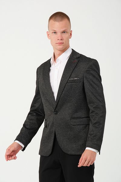Bonesti Ανδρικό Slim Fit Blazer Jacket Σκούρο Γκρι