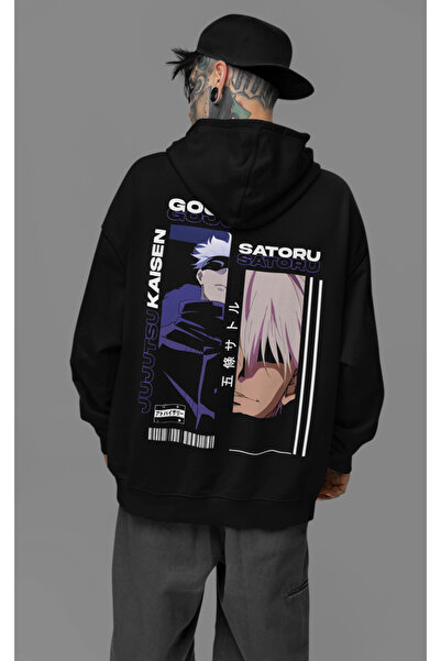SEVBANO هودي مطبوع Jujutsu Kaisen كبير الحجم للجنسين - تصميم Gojo Satoru