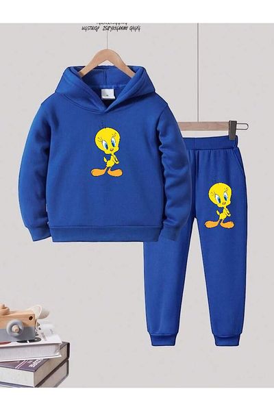 BENROMA Unisex Kids Tracksuit Set - Cartoon Print, Oversize Fit