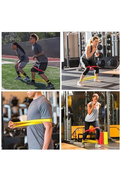 SAVA HOME COLLECTİON Sava Home ®    Set of 5 Exercise Resistance Bands Pilates Crossfit Equipment
