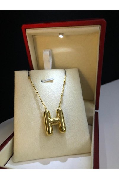 GWOMA Balloon letter h necklace stainless steel yellow color • in illuminated...