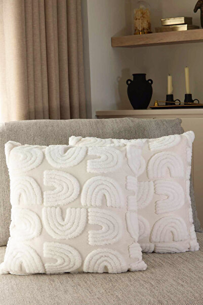 Pilloveland Set de 2 huse de pernă „cu același model pe două fețe” brodate cu...